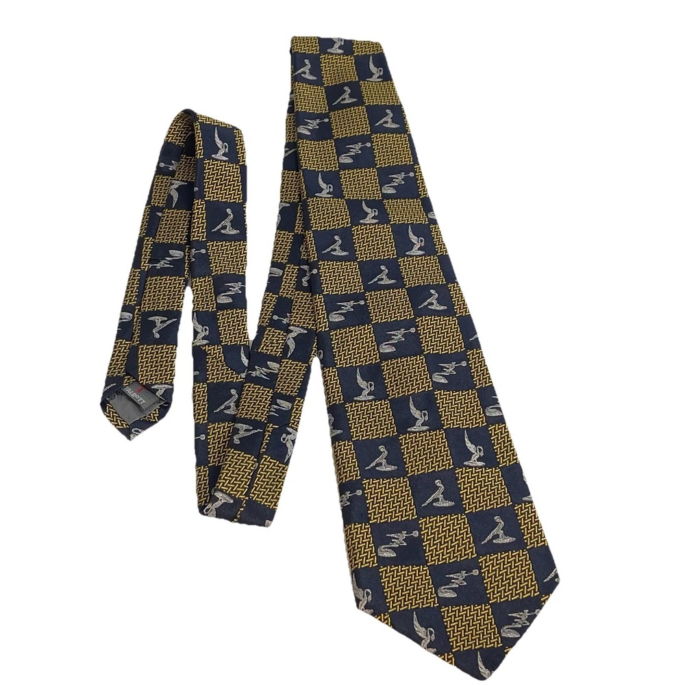 VTG Tie Robert Talbott 1999 Pebble Beach Concours Chrysler Necktie Navy - Gold